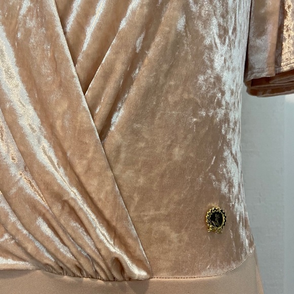 Blush Pink Velvet Leotard Bodysuit - Picture 2 of 5